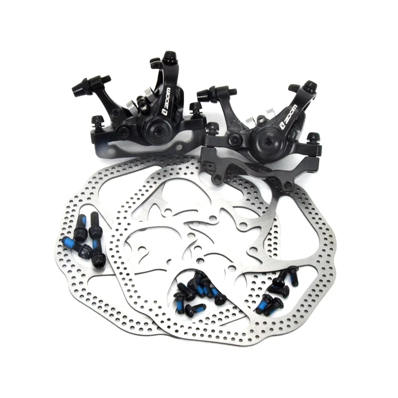 1pair with rotor Зум велосипед тормозной механический суппорт алюминиевый велосипедный Дисковый Тормоз MTB тормоза дорожного велосипеда суппорты с 160 мм HS1 BB7 - Цвет: 1pair with rotor