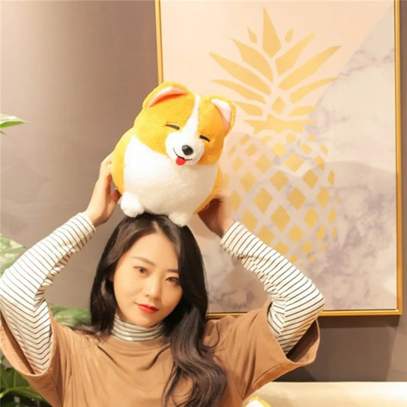 Kawaii короткие ноги поюшевый корги игрушки для детей подарок для детей креативная Подушка мягкие животные Милая Улыбающаяся собака Корги куклы