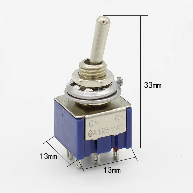 5 шт./лот MTS 202 темно синий 6 контактный DPDT ON Mini 6A125VAC миниатюрные переключатели|switch