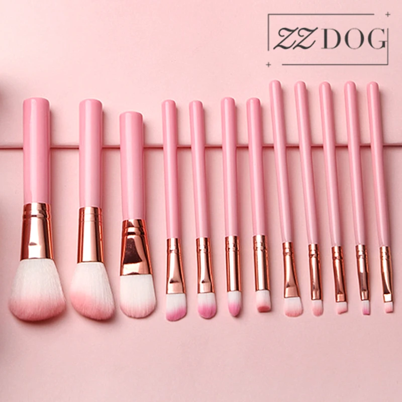 

ZZDOG 12Pcs Mini Makeup Brushes Set Professional Powder Eyeshadow Foundation Cosmetic Compensate Tool Short Handle Portable
