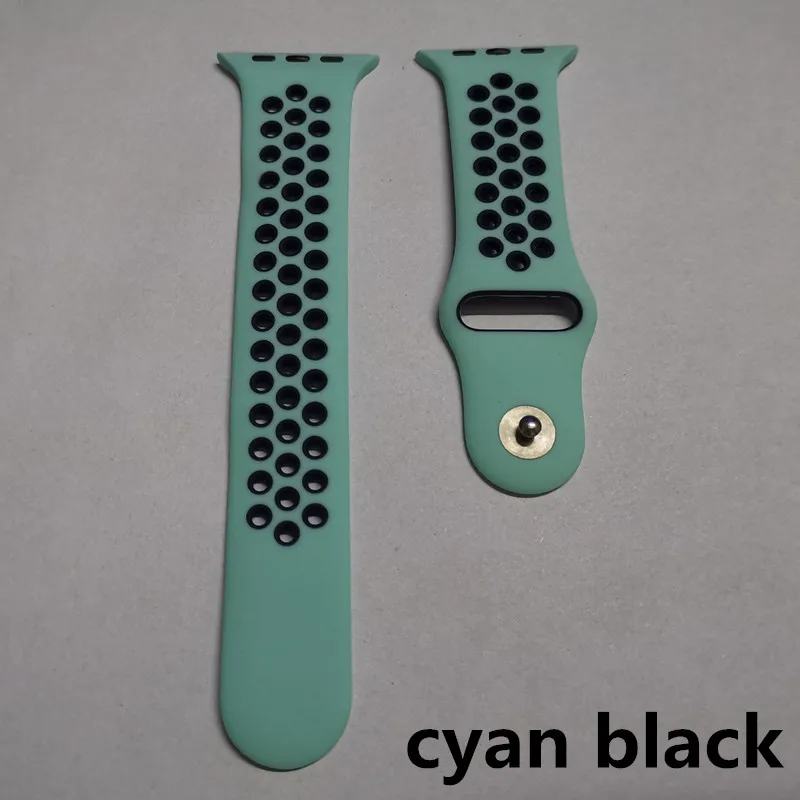 cyan black Универсальный ремешок 42/44 мм для умных часов F8 и часов 1-4 поколения часов - Цвет: cyan black