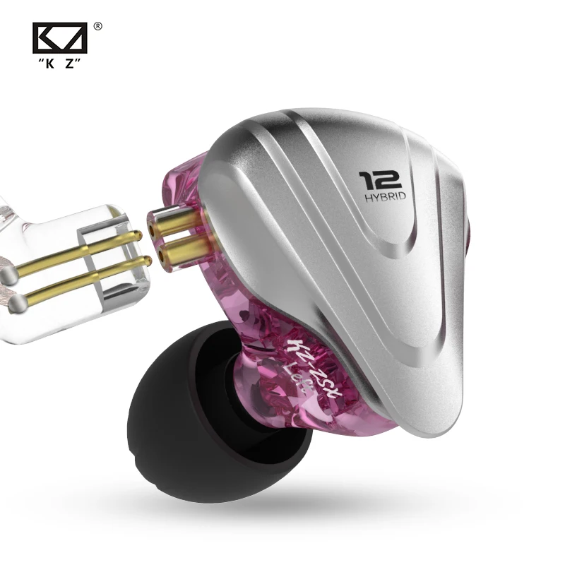 KZ-ZSX 5BA + 1DD 하이브리드 12 드라이버 메탈 헤드셋, HIFI 베이스 이어 버드, 인 이어 모니터, 소음 제거 이어폰, KZ ZAX ZS10 PRO AS16