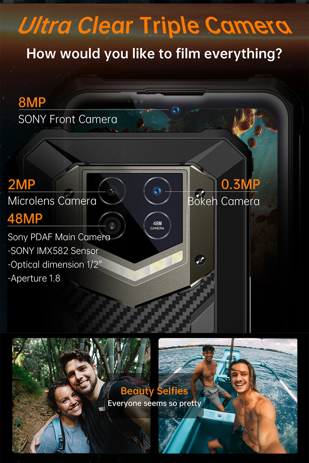 gaming ram Oukitel WP15 Rugged Smartphone 8GB+128GB 6.5"HD+15600mAh Octa Core Android11 Mobile Phone 48MP MT6833 NFC Smartphone Cell Phone ram computer