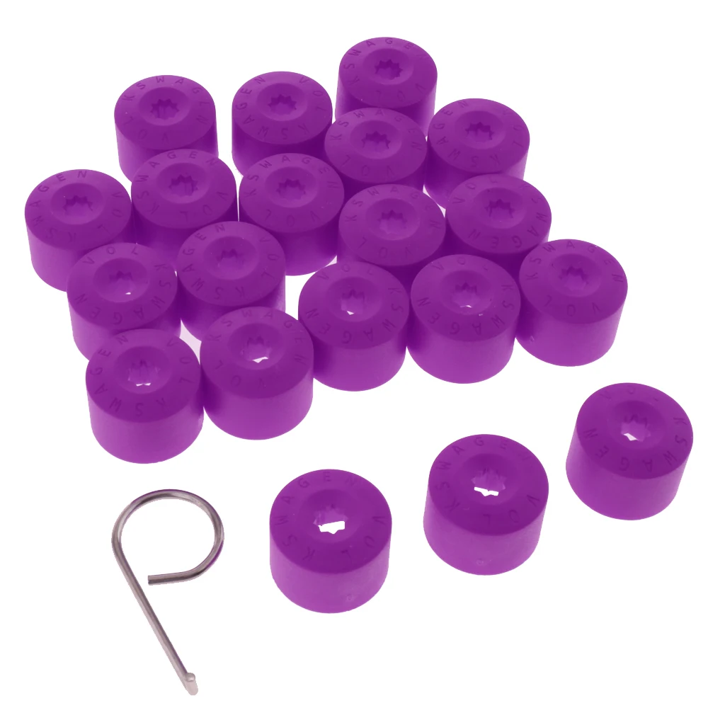 20 Pcs Plastic Car Wheel Nut Lug Screw Dustproof  Cover Protector Cap 0.79x1.18 Inch