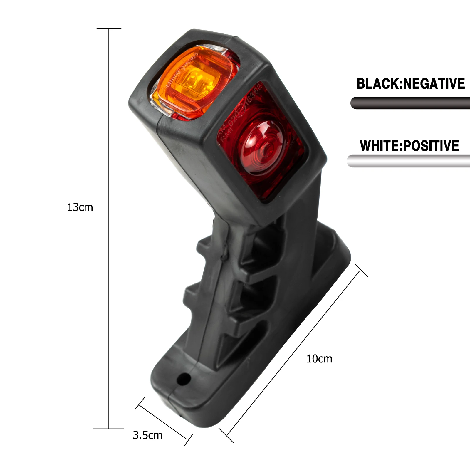 2 led indicador de luz lateral para caminhão, caminhão, caminhão, caminhão, carro, rv, sinalização traseira, lâmpada de posição 3 face, vermelho, âmbar, branco