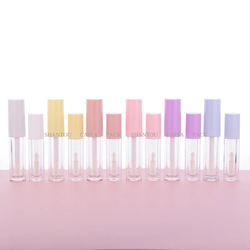 5ml New Hot Sale 8ml Thick Wall Clear Lipgloss Tube Big brush Cosmetic Lip Gloss Packaging Container with White Black Lid