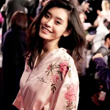 Халат, сексуальный халат, халат, розовый, Цветочный, на заказ, Атласный халат, вышивка, шелковый халат для женщин, нижнее белье