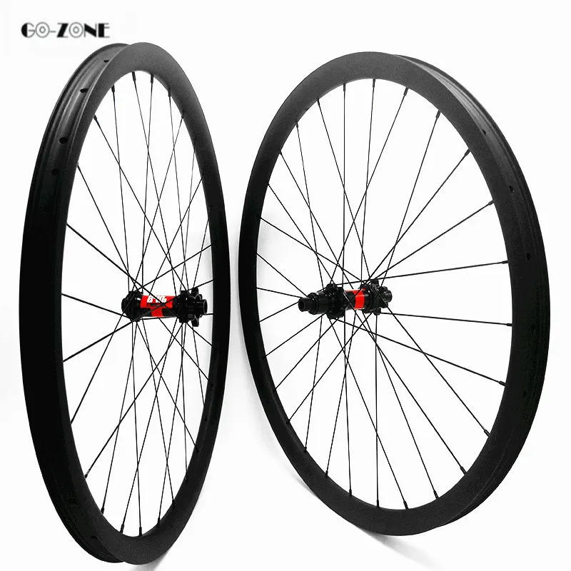 Best 29inch asymmetric 33.5x25mm XC/AM tubeless mountain bike carbon wheels DT240S 110x15 148x12 disc mtb  wheelset pillar 1420 spoke 3