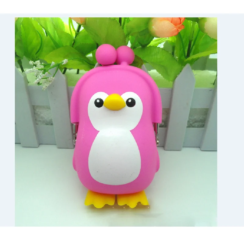 Розовый Новая мода Kawaii Пингвин сумка милый кошелек держатель мультфильм животных на застежке кошелек для девочек кошелек подарок для детей сумки - Цвет: Розовый