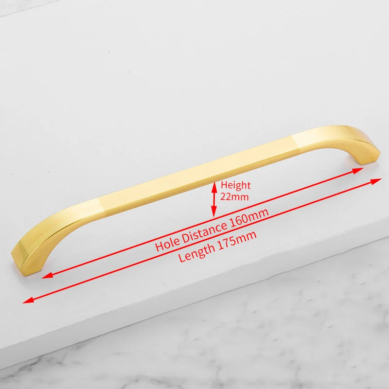 Цинковый сплав Современный черный цвет, для шкафов ручки Золото кухонные ручки шкафа дверной ручки для выдвижных ящиков оборудование для обработки мебели - Цвет: Gold 160mm