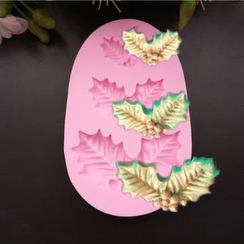 

Fondant Mould Christmas Wintergreen Leaf Silicone Mould Mould Cake Silicone Mould Mould Liquid Silicone Baking Tool