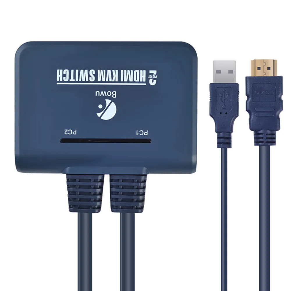 2 порта USB HDMI KVM переключатель с кабелем для двух мониторов клавиатуры мыши