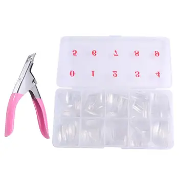 

1 Set Nail Stickers Durable Transparent Prime Fake Nails DIY Nail Decals Artificial Nails for Salon Manicure Nail Art