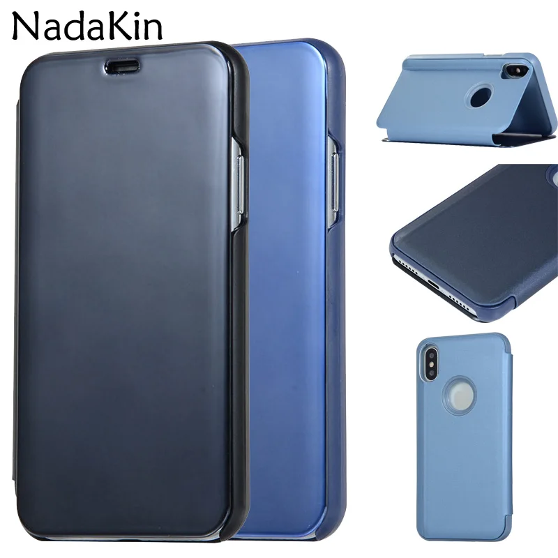 Роскошный зеркальный Чехол-книжка с покрытием для samsung Galaxy S10e S10 S9 S8 Plus S7 S6 Edge A6 A8 A9