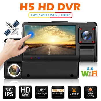 

Intelligent 1080P Dash Camera Dual Lens WiFi Dashcam 3 inch Touch Screen Dash Camera Recorder User-friendly Night Vision