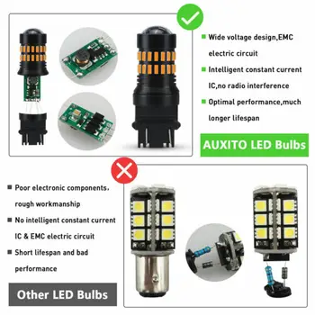 

2X Front Turn Signal Light 3157 3457 Amber LED Bulbs For Ram 1500 2500 3500 Automobiles Motorcycles Fog Lights LED