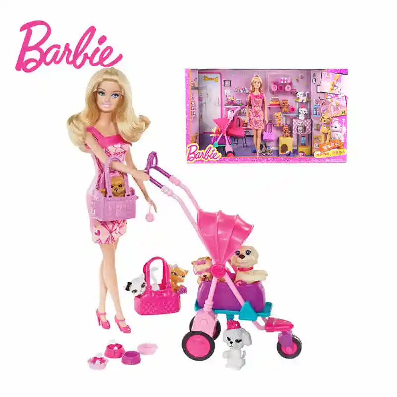 Оригинальные куклы Барби для новорожденных ПУПС и домашние животные, набор игрушек, Настоящая собака, уход за младенцем, куклы для девочек, аксессуары, дуктические игрушки для детей, подарок