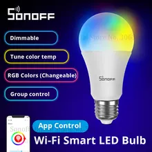 Commercio allingrosso SONOFF B05 B A60 lampadina Led Dimmer Wifi lampadine intelligenti 220V 240V lampadina telecomando funziona con Alexa
