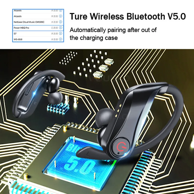 Беспроводные наушники Bluetooth 5,0 наушники для телефона Водонепроницаемая гарнитура с 950 мАч зарядная Коробка микрофон