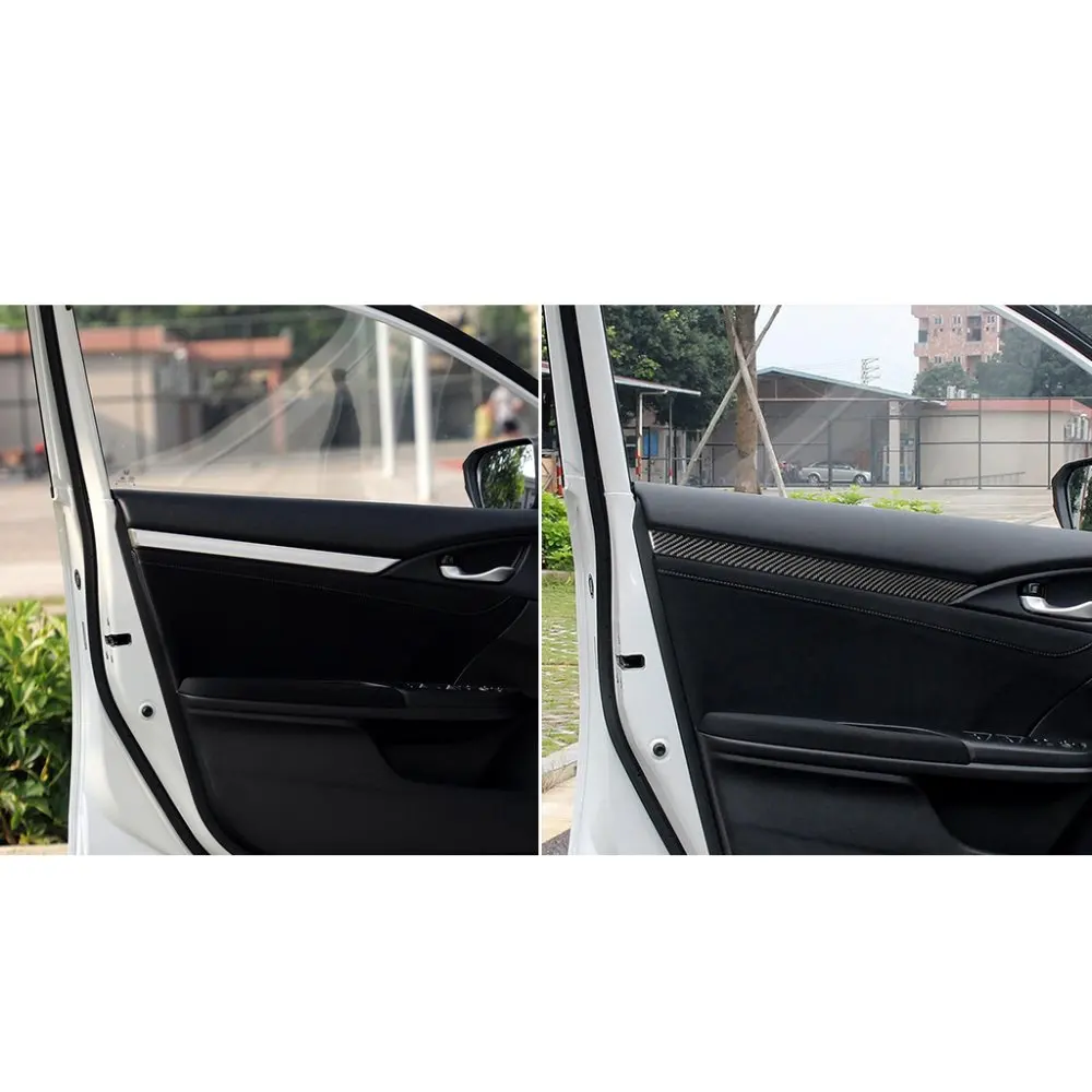 Для Honda Civic 4 шт. углеродное волокно Inne двери полоса украшения крышка