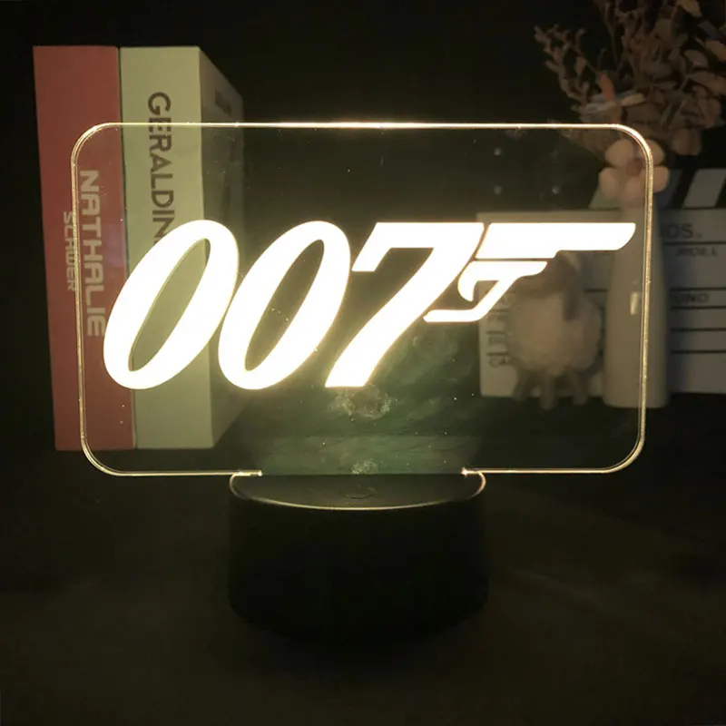 The Movie 007 James Bond Touch Sensor 3D Night Light for Bedroom Decor Cute Birthday Gift LED Lamp Manga Kid Lovely Present cool night lights