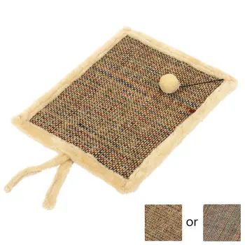 

Natural Sisal Cat Scratcher Mat Scratching Pad Reverse Side Soft Plush Pet Bed Y5GA