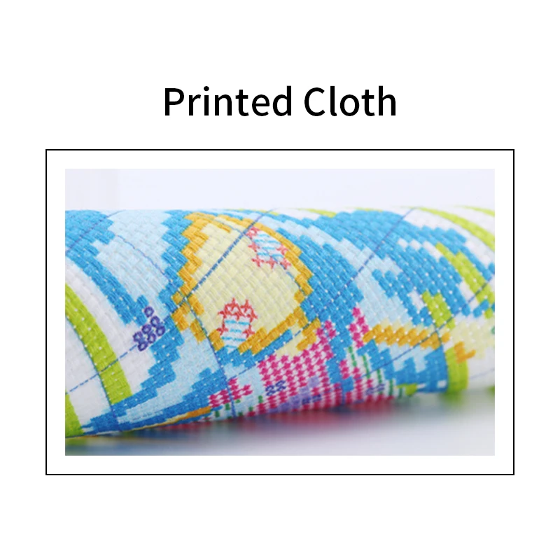 Cross Stitch Kits Street View After The Rain Stamped Patterns 11CT 14CT Printed Counted Fabric Thread Embroidery Needlework Sets