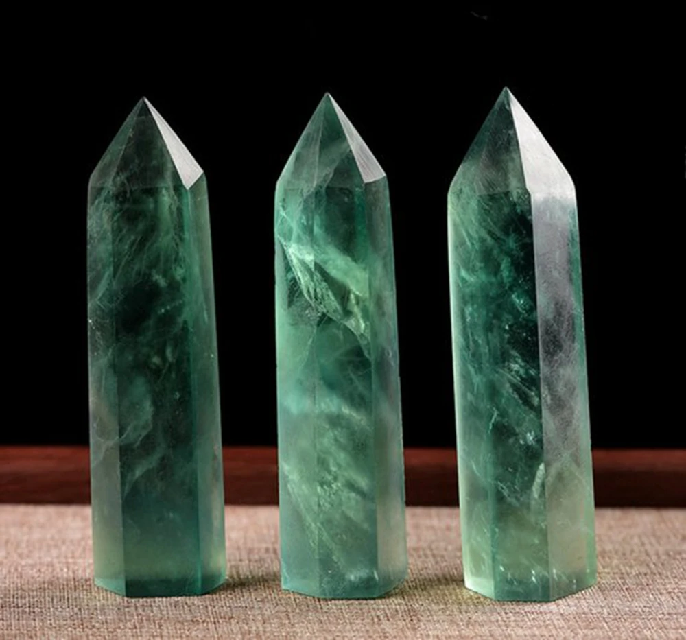 Натуральный фторшпар с кристаллами украшение для дома шестигранной точкой офис