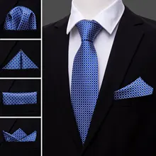 LS-1518, Barry.Wang, классический мужской галстук, шелк, синий, новинка, галстук, Hanky, запонки, набор для мужчин, для свадьбы, вечеринки, бизнеса