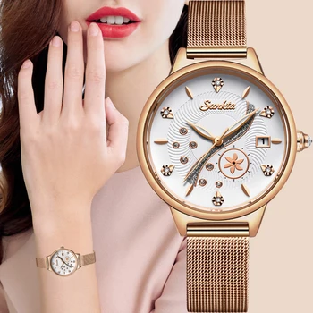 

SUNKTA 2020 New Listing Rose Gold Women Watches Quartz Watch Ladies Top Brand Luxury Female Watch Girl Clock Relogio Feminino