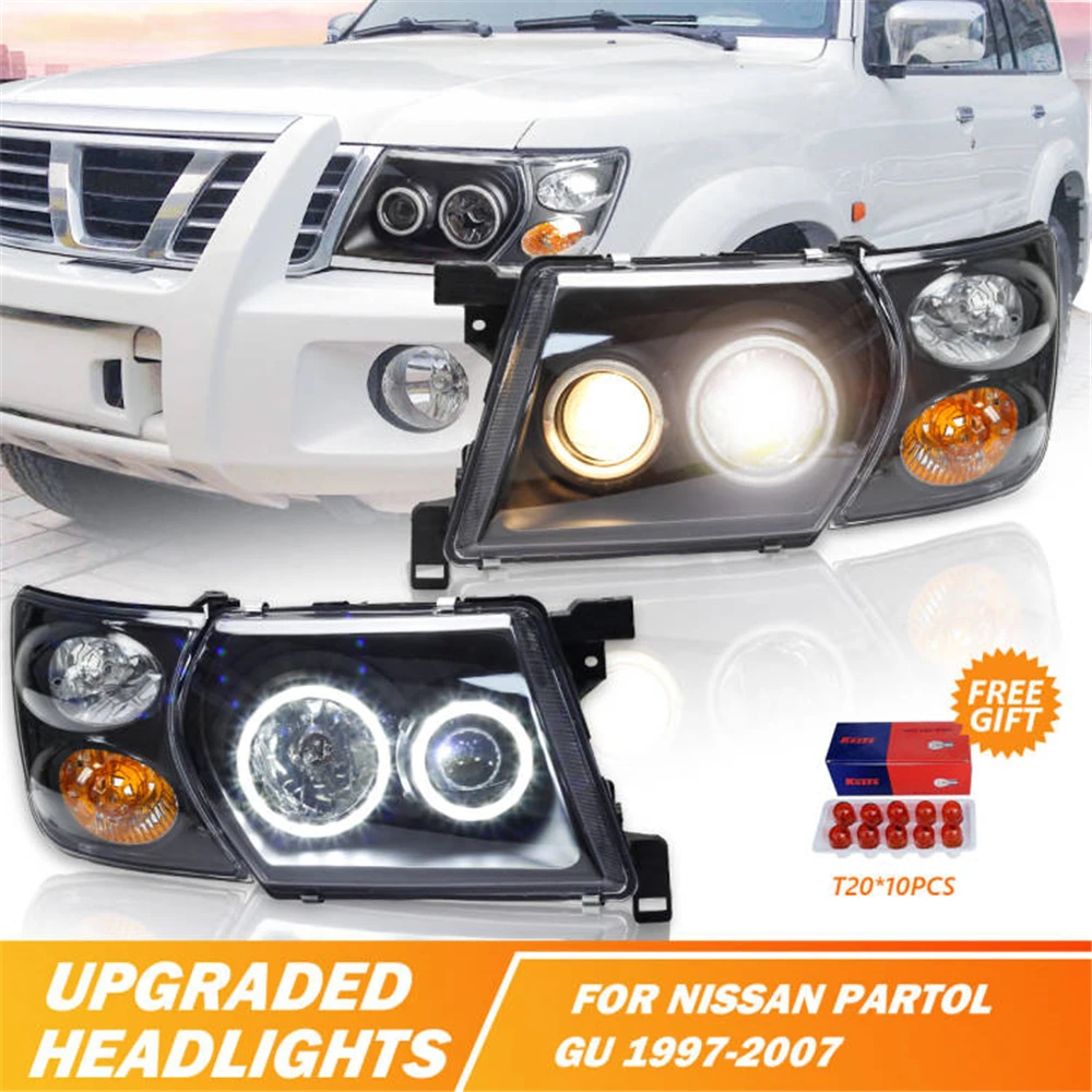 1PairHeadlightsIndicatorsforNissanPatrolGU19972007LHSRHS
