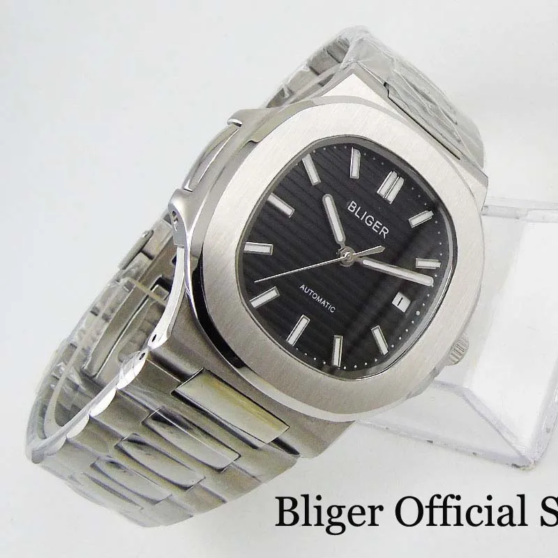Роскошные часы BLIGER 2019 Новинка квадратный корпус механические мужские черный