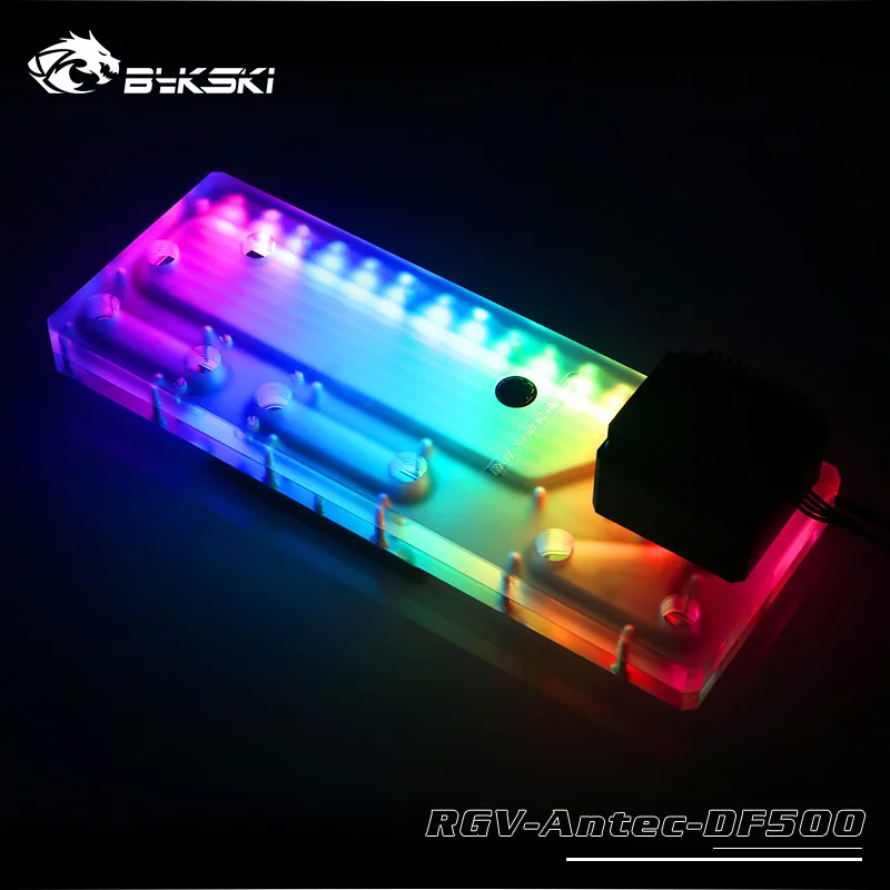 5V 3PIN With Pump Bykski акриловая водная доска корпус для охлаждения решение использовать для RGB/A-RGB освещения для Antec DF500 шасси RGV-Antec-DF500 - Цвет лезвия: 5V 3PIN With Pump