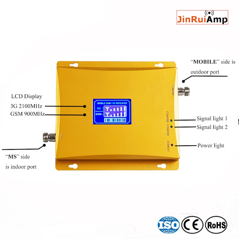 

GSM 2G 3G Repeater Dual Band GSM900 WCDMA 2100 Cellular Signal Booster Cellphone Amplifier 900mhz 2100mhz mobile UMTS Repeater