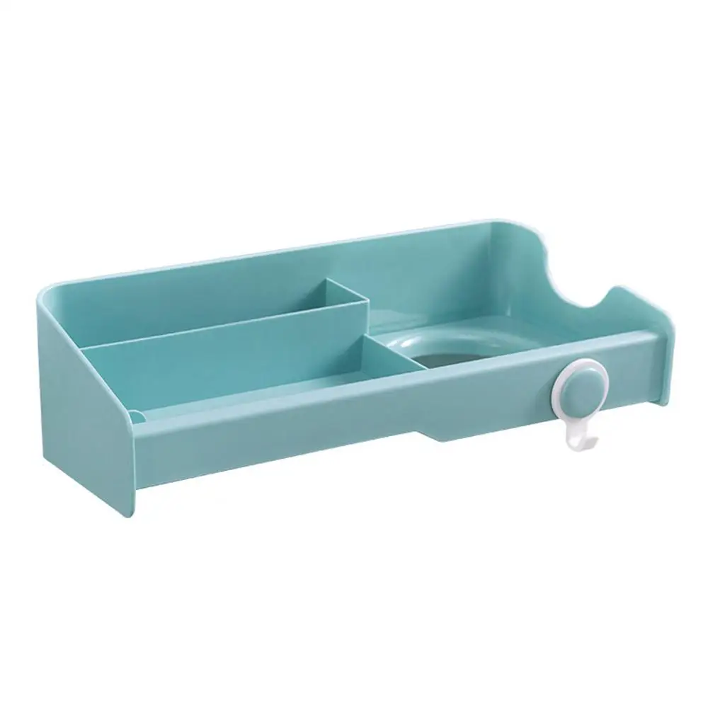 Многофункциональный держатель для фена для ванной комнаты, самоклеящийся настенный фиксатор, крепкая подставка, стеллаж для хранения туалетной комнаты, Органайзер - Цвет: Green