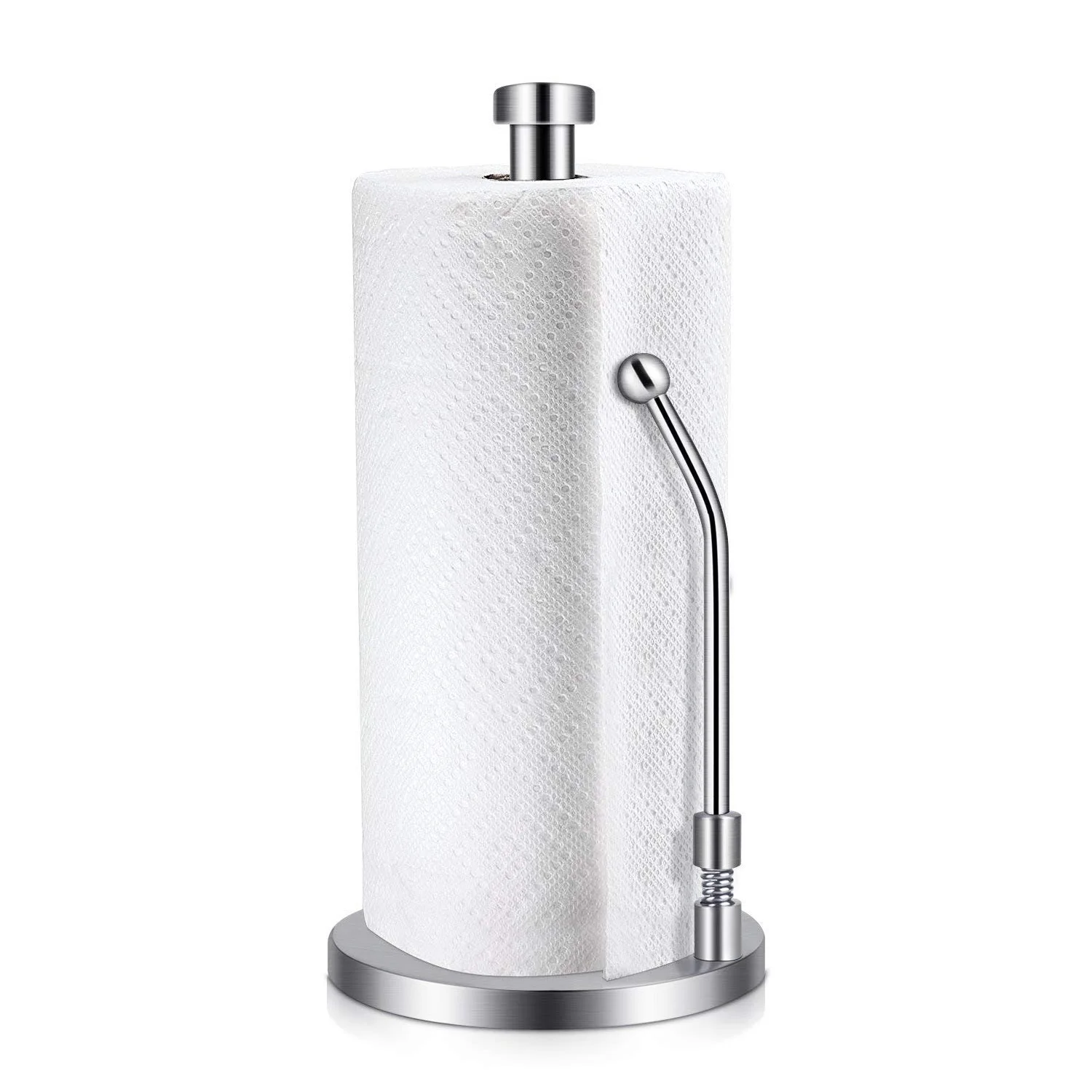 

Paper Towel Holder Stainless Steel Standing Tissue Holder One-Handed Tear Perfect Modern Design for Kitchen Keeps Kitchens