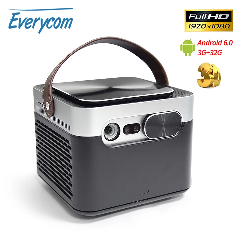 

Everycom G7 DLP 1080P Projector Android 6.0 Wifi Bluetooth Active shutter 3D 3GB DDR4 32GB Home Theater Movie Portable Beamer
