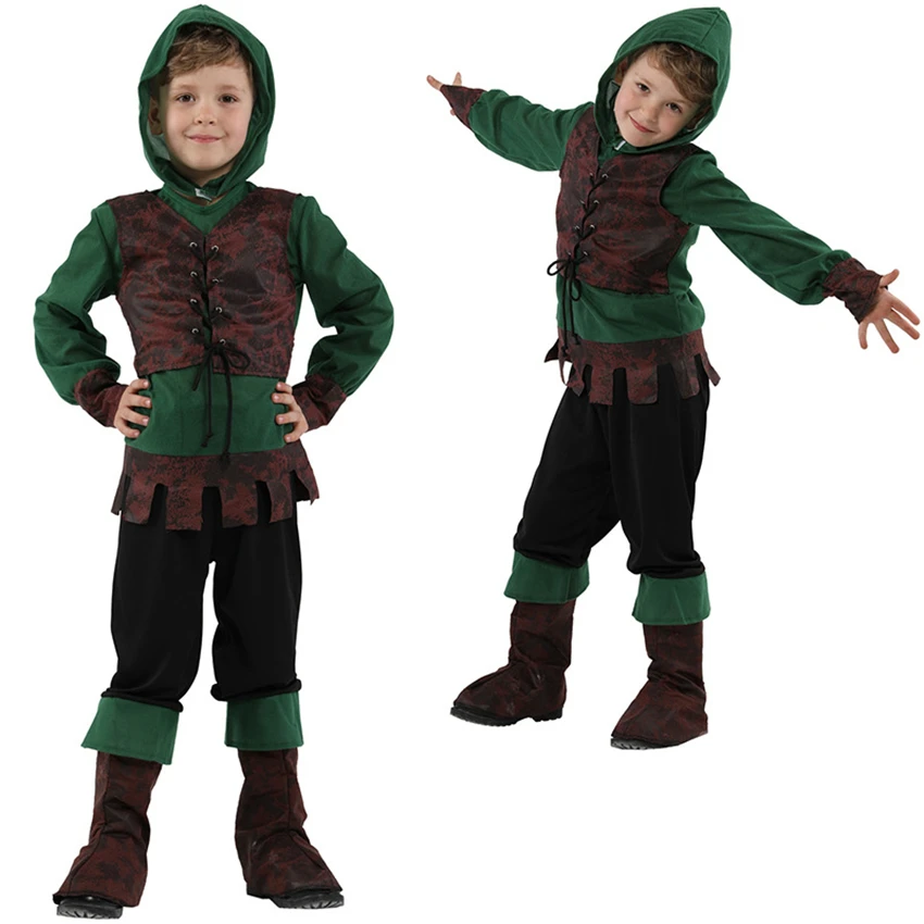 

Baby Boy Children's Day Carnival Hunter Archer Carnival Halloween Costume for Kids Disguise Fancy Clothing Meidieval Costume