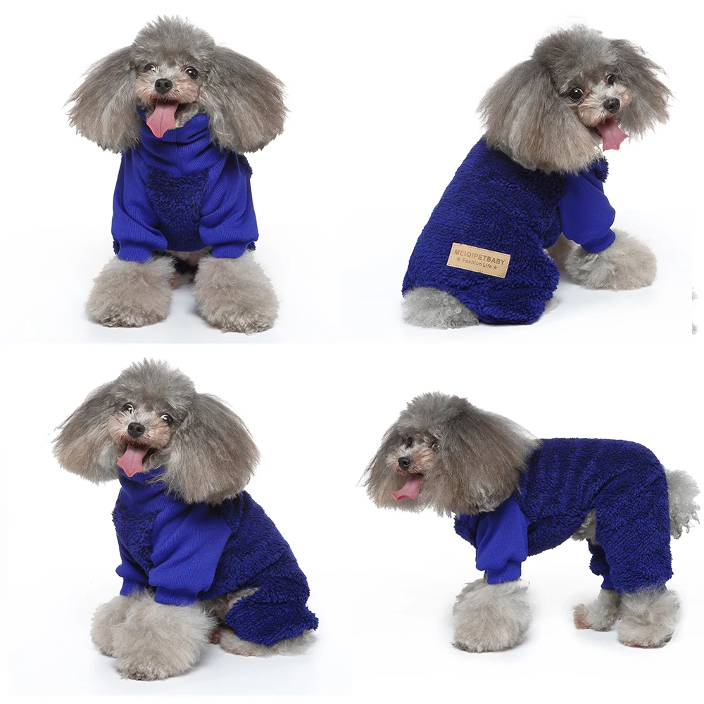 Warm Autumn and Winter Jumpsuit for Pet Dogs in Blue or Gray