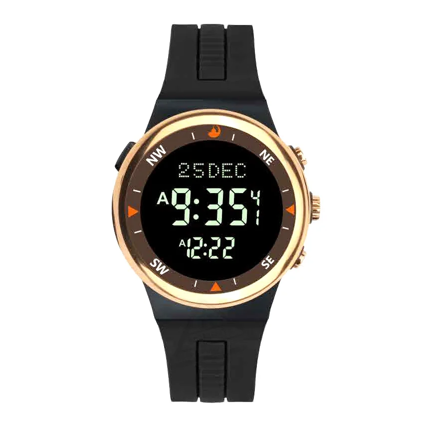 Мусульманские часы с Qibla Fajr Time Azan Alarm для всех молитв - Цвет: Champ Black Screen