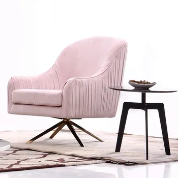 

U-BEST living room sofa chairs Lounge chair Swallow gird fabric gold stainless steel legs armchair