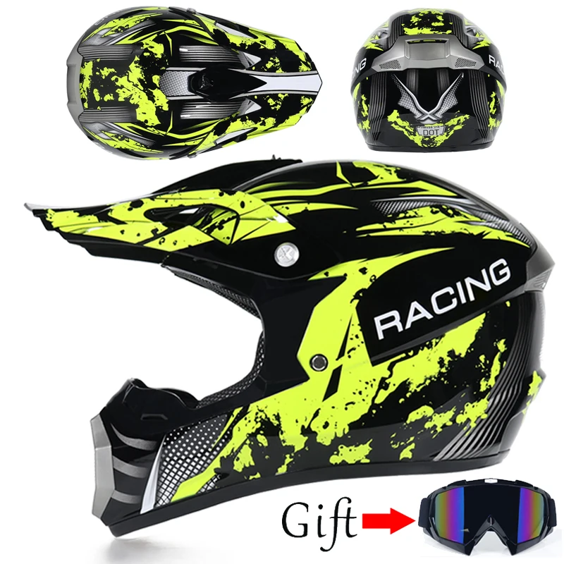 Шлем для бездорожья, безопасный, полный, классический, велосипедный, MTB DH, гоночный шлем для мотокросса, для горного велосипеда, шлем для мотокросса - Цвет: 2