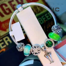 JC модный шарм 925 пробы серебряный DIY браслет красное вино чашка кулон, мужской женский браслет Женские аксессуары ювелирные изделия подарок