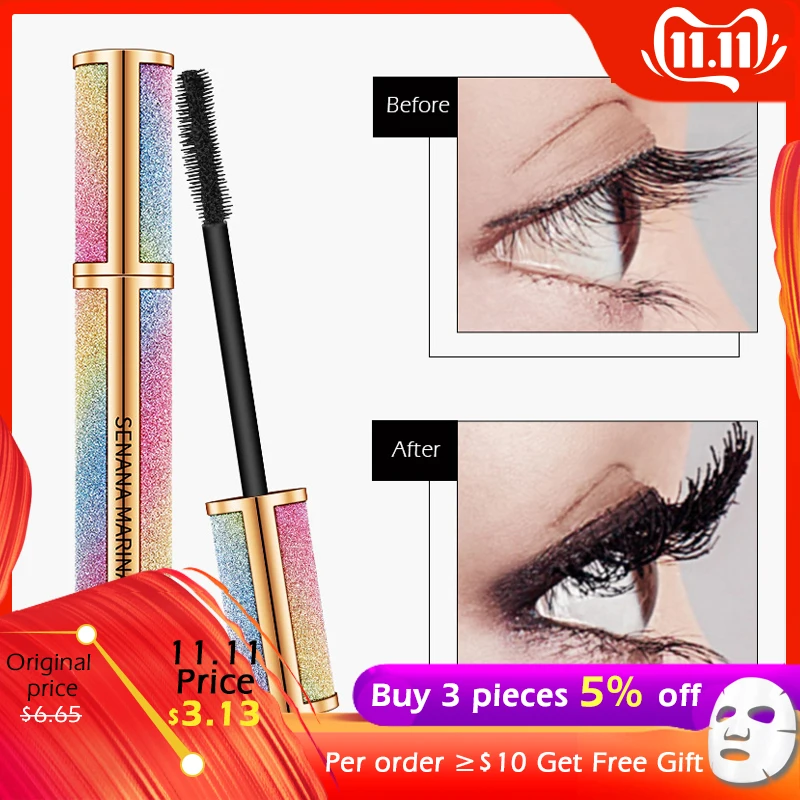 248.14руб. 43% СКИДКА|SANANA 4D шелковые волокна тушь для ресниц густая Удлиняющая Тушь Длинные черные ресницы для наращивания ресниц Кисть для макияжа Косметика для глаз-in Тушь from Красота и здоровье on AliExpress - 11.11_Double 11_Singles' Day