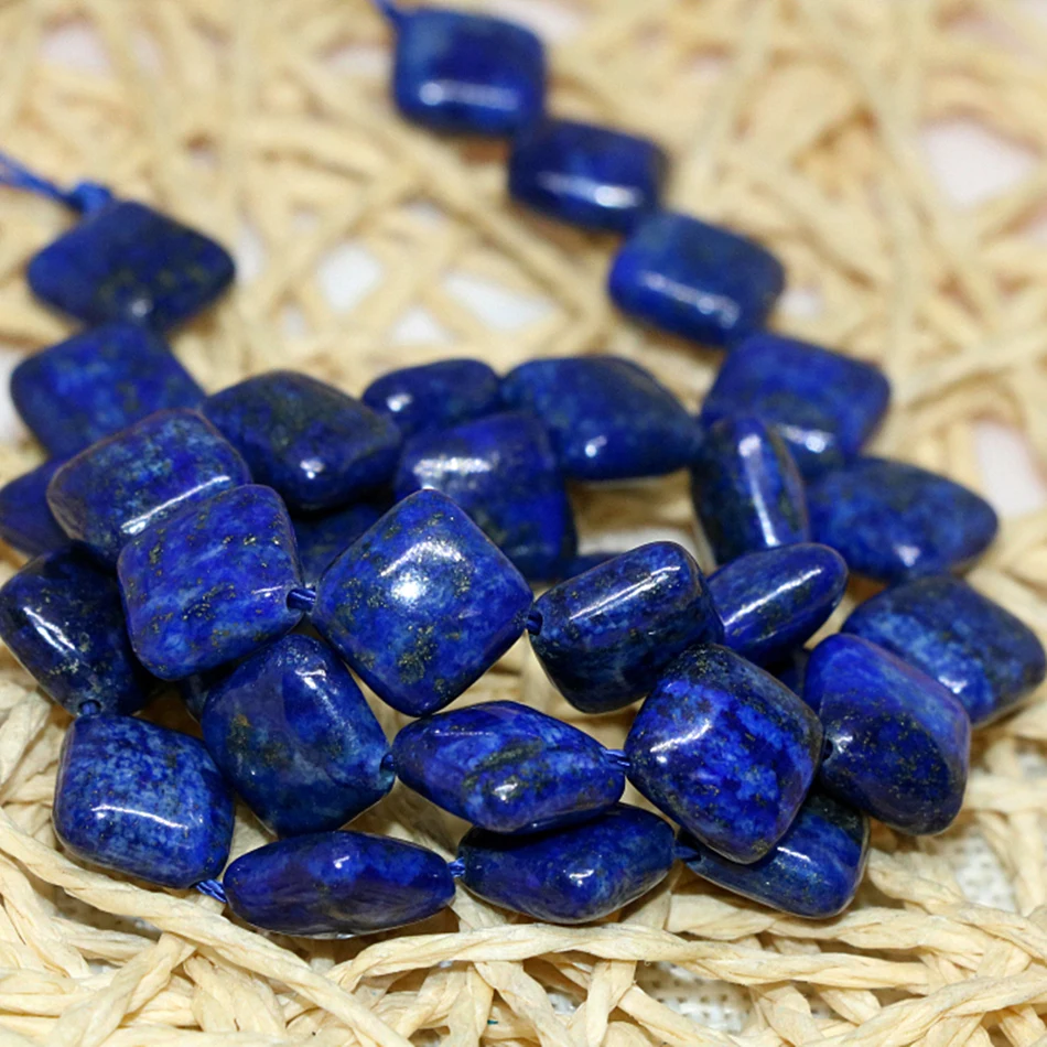 

Natural Lapis Lazuli beautiful 10mm charming square gem Loose Beads diy Jewelry making 15 inch MY5210