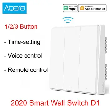 

2020 Aqara Smart Wall Switch D1 Zigbee Wireless Remote Control Key Light Switch Neutral Fire Wire Triple button For Mijia App