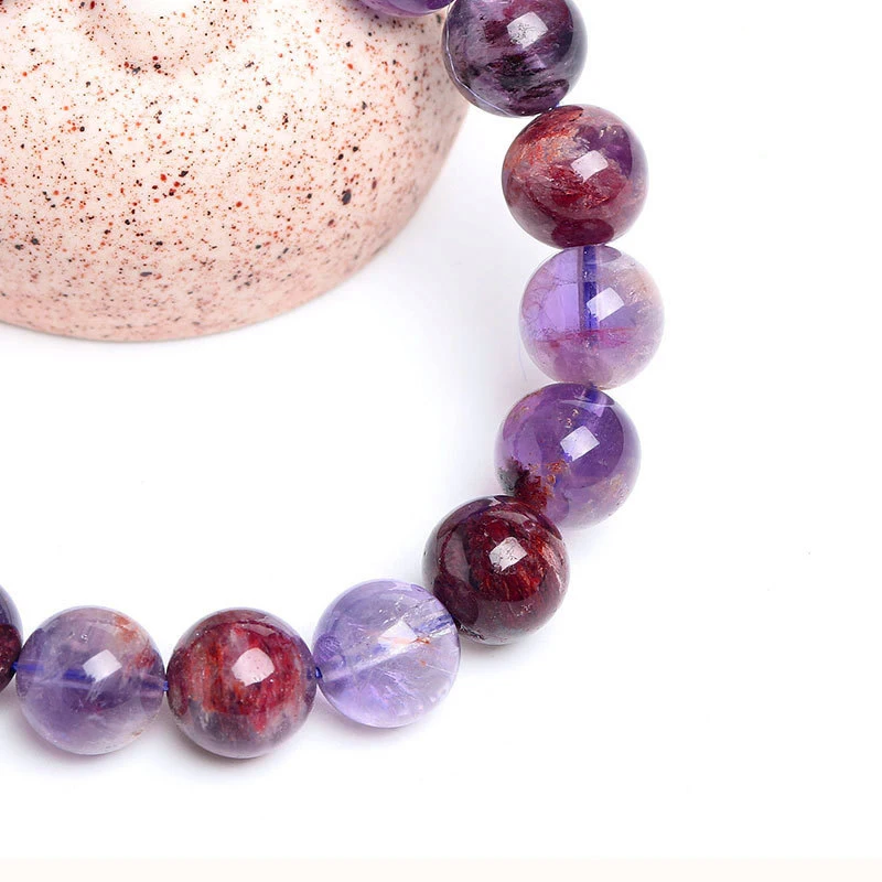 Высококачественные Натуральные фиолетовые титановые фантомные браслеты для женщин, фиолетовые браслеты с кристаллами, очаровательные подарочные украшения