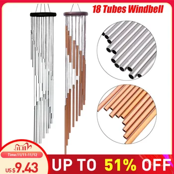 

90cm Large Deep Relaxing 18 Tubes Wind Chimes Metal Wind Bells Handmade Ornament Garden Patio Outdoor Hanging Decor