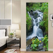 3D Beautiful Landscape Door Sticker for Living Room Bedroom DIY PVC Self Adhesive Wallpaper Waterproof Mural Decals