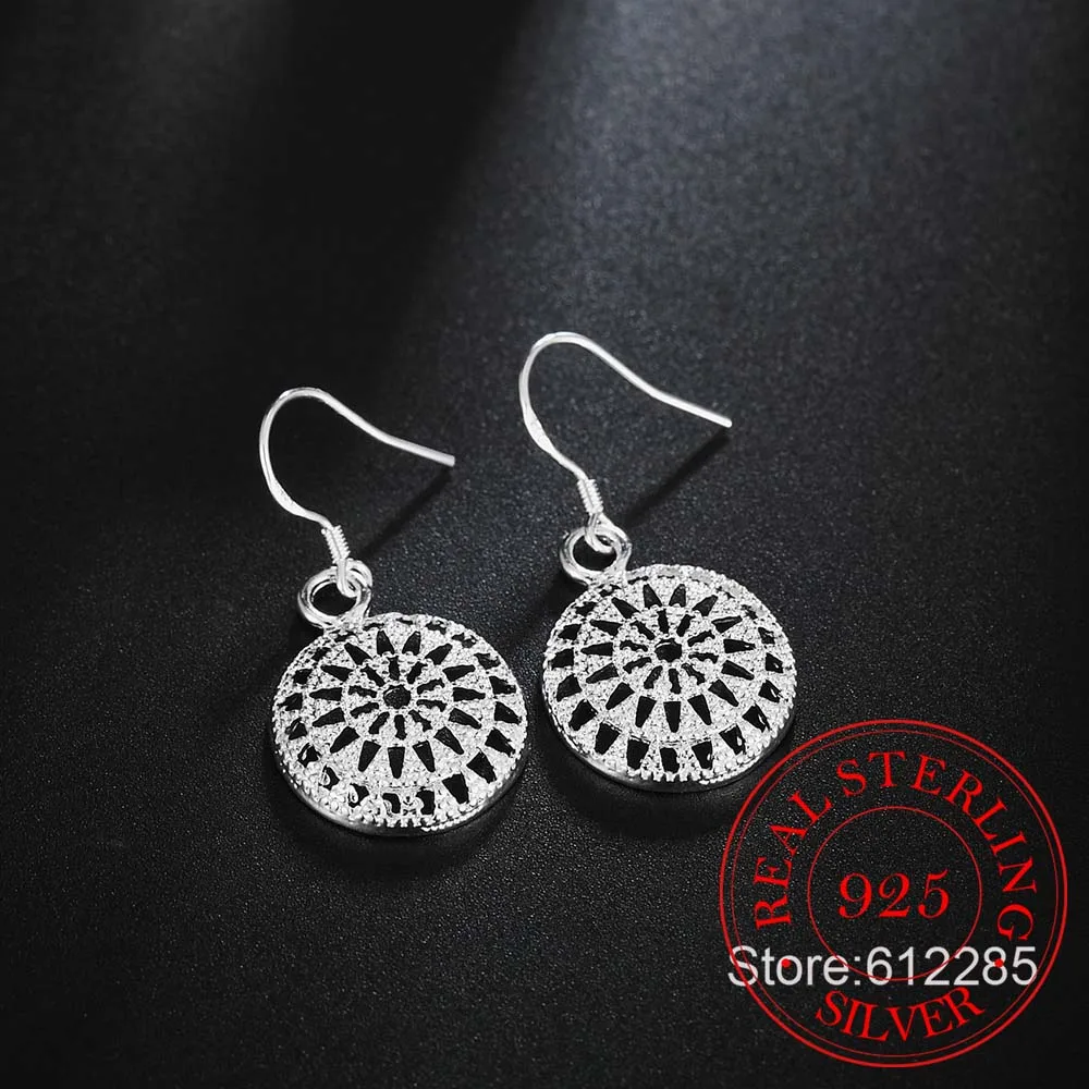 Женские серьги кольца из серебра 925 пробы свадебные ювелирные украшения модные